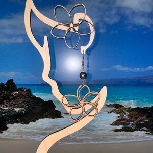 Handmade Hawaiian Laser Cut Plumeria Earrings